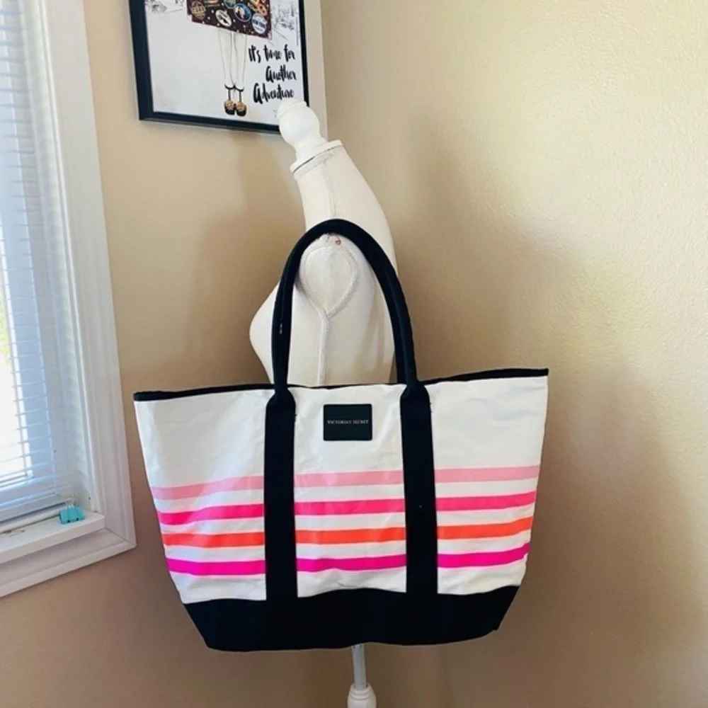 Victoria’s Secret Limited Edition Sunkissed Beach Stripe Canvas Tote Bag